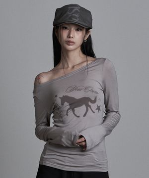 홀스 보트넥 롱슬리브 다크 그레이