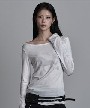 홀스 보트넥 롱슬리브 화이트