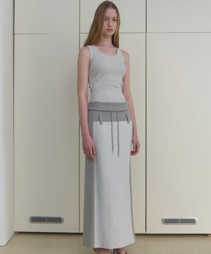 [시호민지 PICK] DUAL-WAY DETAIL SKIRT_MELANGE