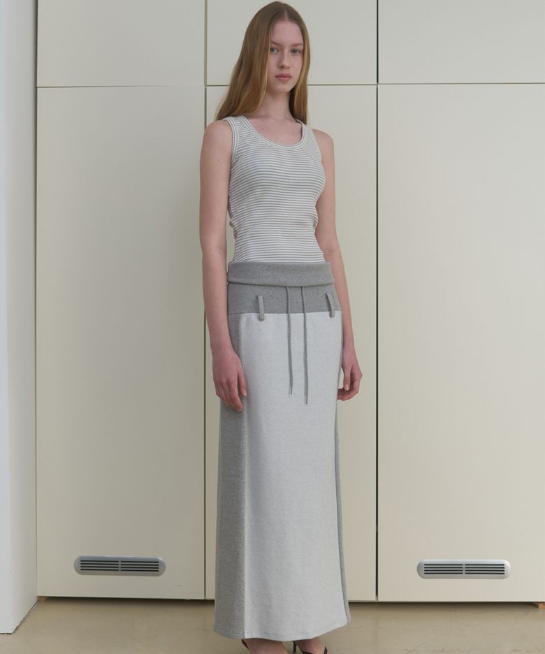 DUAL-WAY DETAIL SKIRT_MELANGE