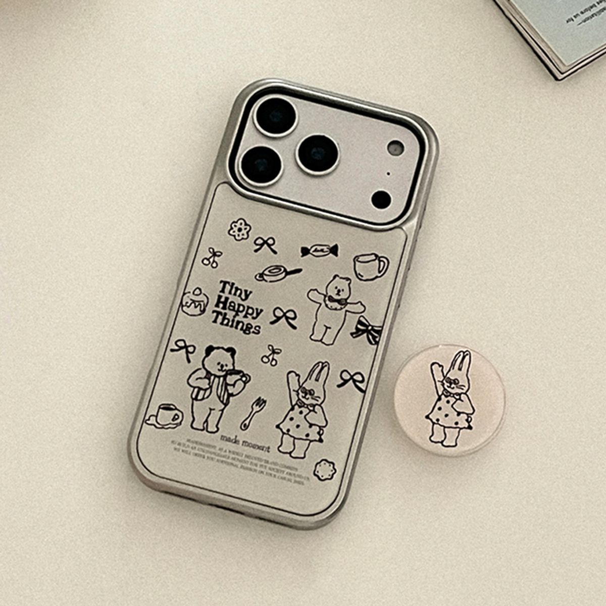 메이드모먼(MADEMOMENT) tiny happy things 디자인 [실버 에폭시 범퍼케이스]