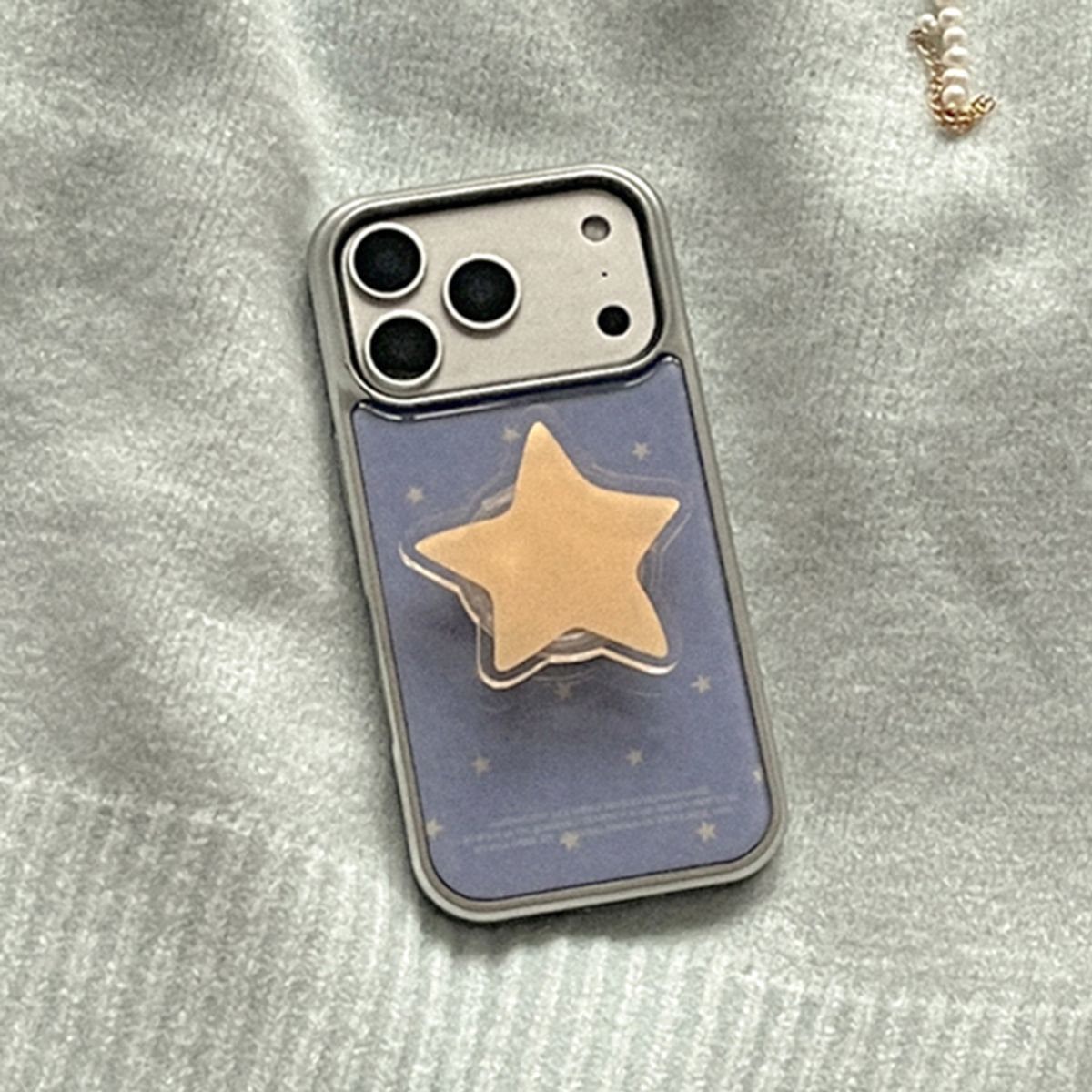 메이드모먼(MADEMOMENT) little star 디자인 [실버 에폭시 범퍼케이스]