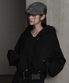 하이드 크롭 후드 집업 블랙