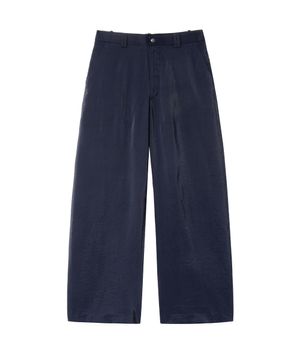 Regular Trousers Viscose Dark Navy