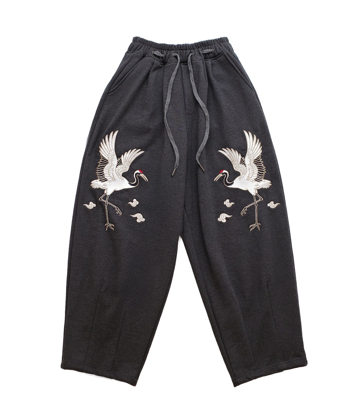 어낫띵(A NOTHING) CRANE EMB. H-T SWEAT PANTS (Charcoal)