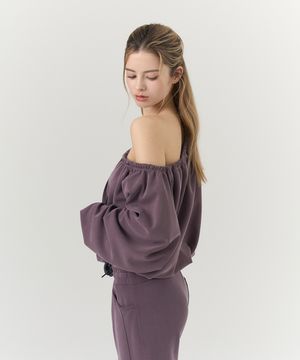 스트링 오프숄더 롱 슬리브