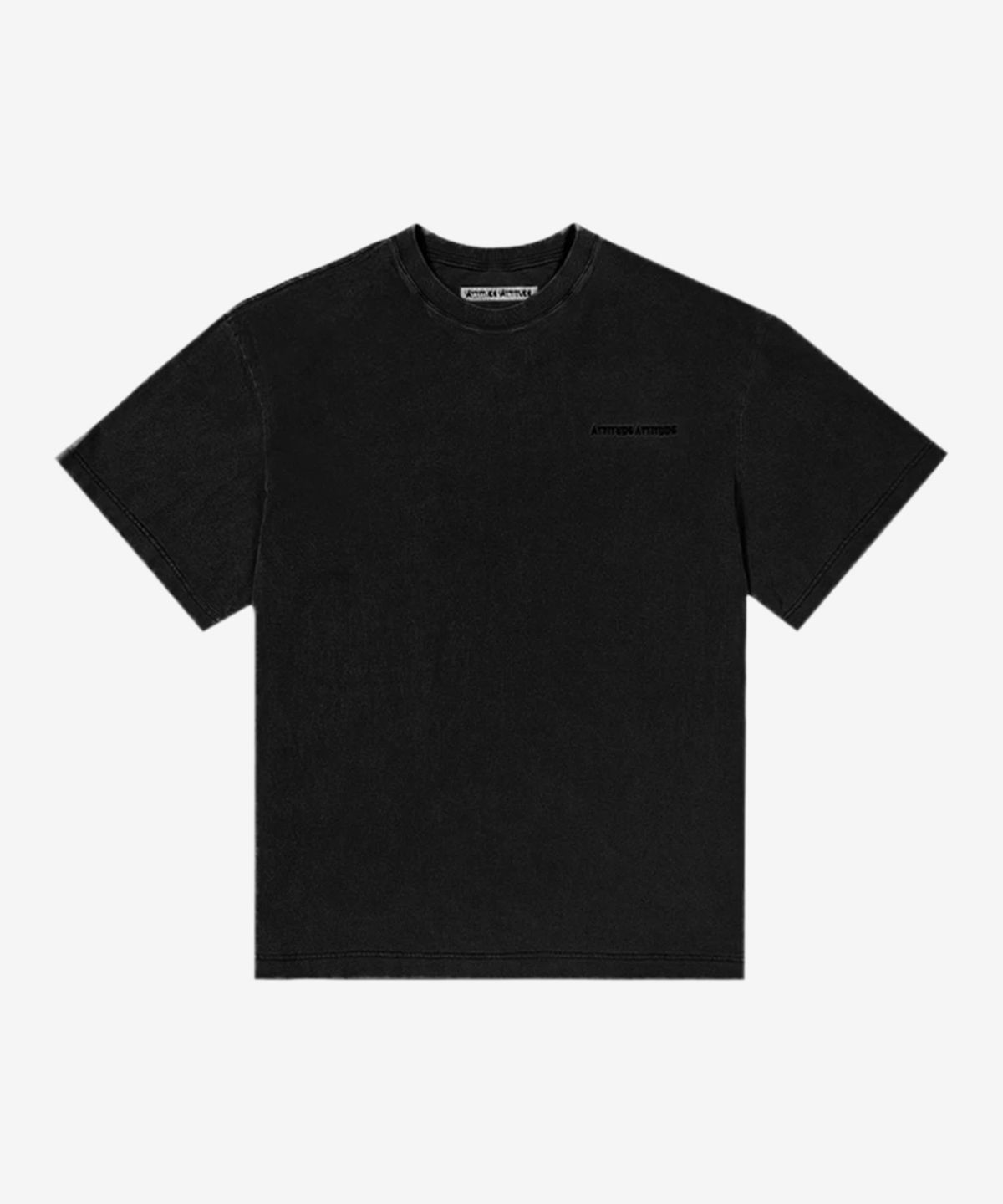애티튜드 애티튜드(ATTITUDE ATTITUDE) AA Curved Garment Dyeing Short Sleeve Black