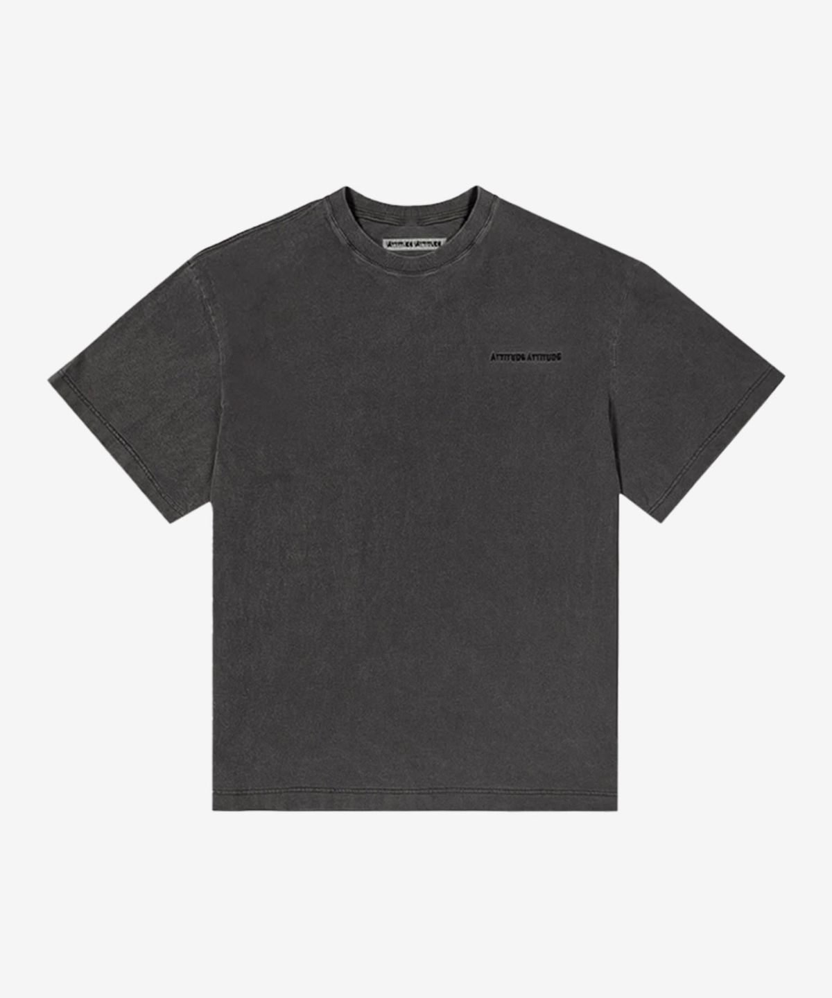애티튜드 애티튜드(ATTITUDE ATTITUDE) AA Curved Garment Dyeing Short Sleeve Grey