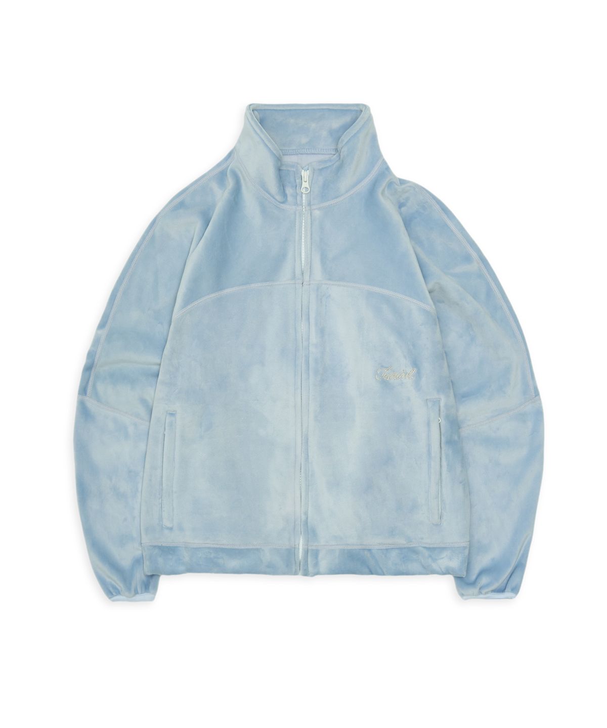 투위드(TUEWID) Tuewid Light weight Velour set up Zip up in powder blue