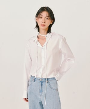Solid Tie Blouse_White