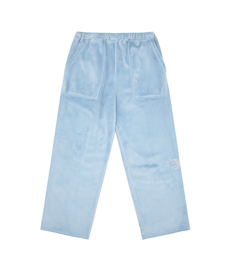 Tuewid Light weight Velour set up Pants in powder blue
