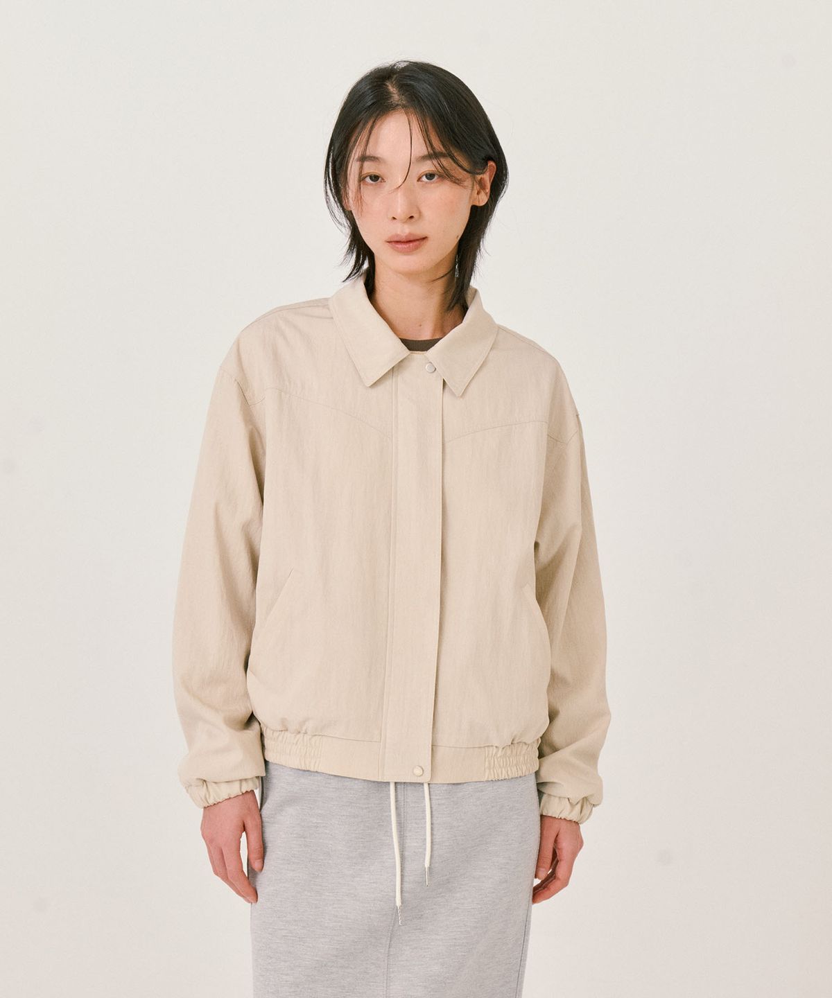 그라스플랜(GRASPLAN) Casual Cotton Blouson Jacket_Beige