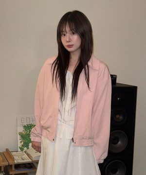 Casual Cotton Blouson Jacket_Pink