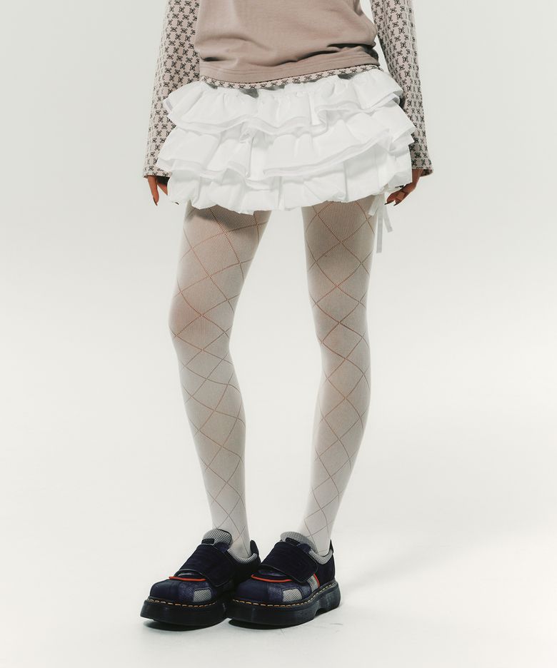 BALLOON FRILL SKIRTPANTS WHITE