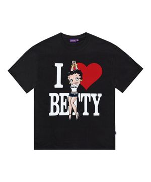 [베티붑] 아이 러브 베티 티셔츠 - 블랙