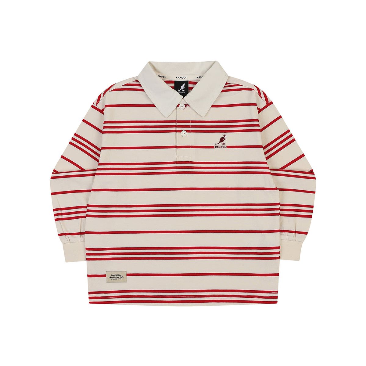 캉골키즈(KANGOL KIDS) 스트라이프 카라 티셔츠 SA 0104 레드