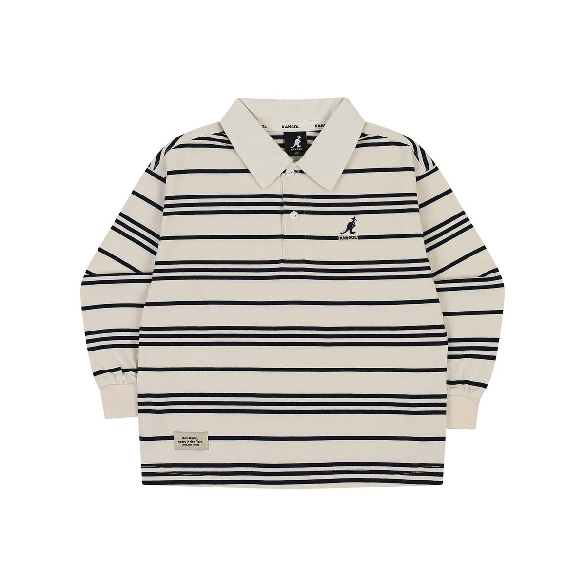 캉골키즈(KANGOL KIDS) 스트라이프 카라 티셔츠 SA 0104 네이비