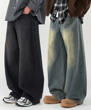 빈티지 워시드 와이드 데님팬츠 3Color