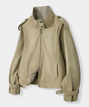 2WAY 하이넥 트렌치 블루종 자켓_베이지