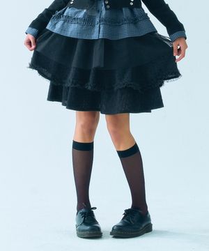 EYELET TUTU SKIRT [BLACK]