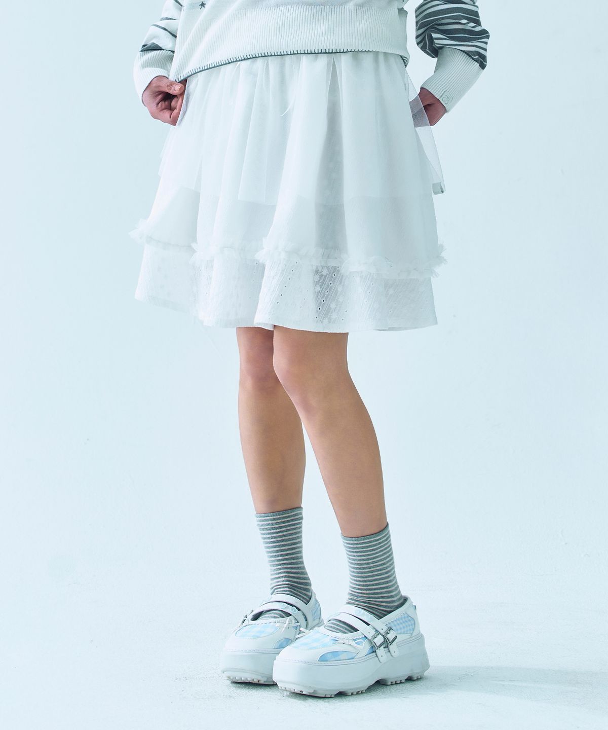 뚜오미오(TUOMIO) EYELET TUTU SKIRT [WHITE]