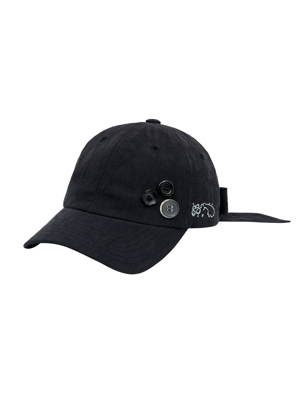 뚜오미오(TUOMIO) BUTTON RIBBON CAP [BLACK]