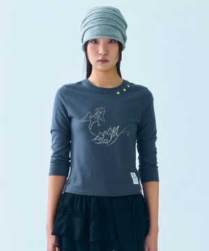STAR DOODLE CAPRI T-SHIRT [CHARCOAL]