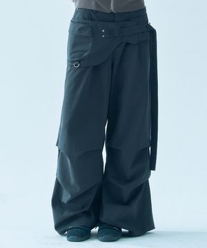 WASHED BELT BAG PANTS [CHARCOAL]