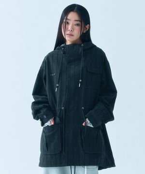 STAR BUTTON FIELD JACKET [BLACK]