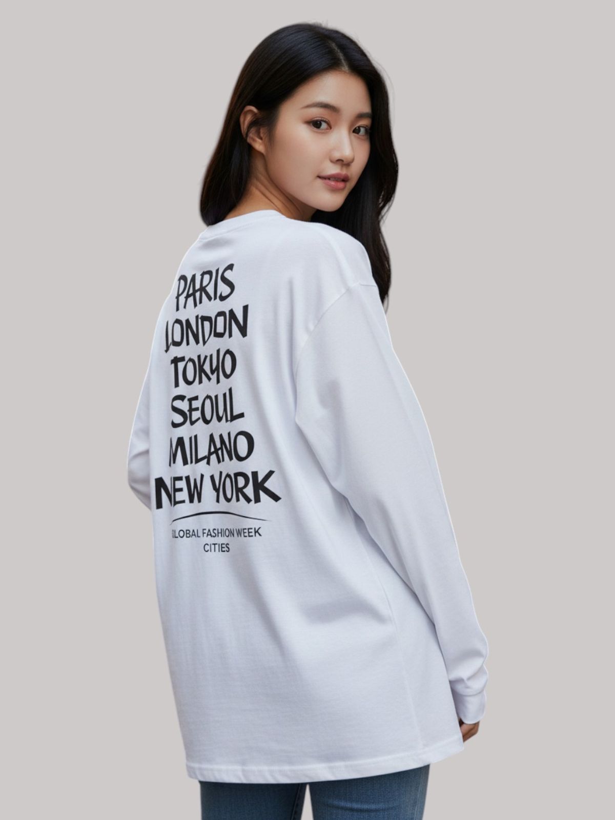 지블랙(ZBLACK) 아카이브 패션위크   롱슬리브(WHITE-BLACK PRINT)