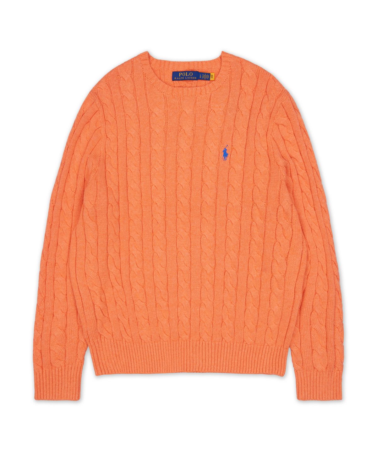 폴로 랄프 로렌(POLO RALPH LAUREN) 케이블 니트 코튼 스웨터-오렌지