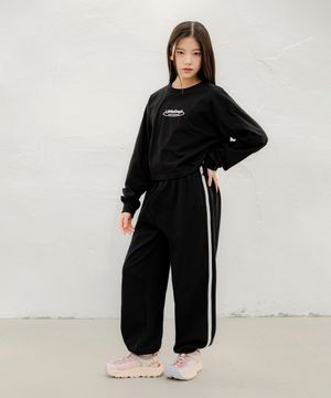 이지 셔링 조거 셋업 Black