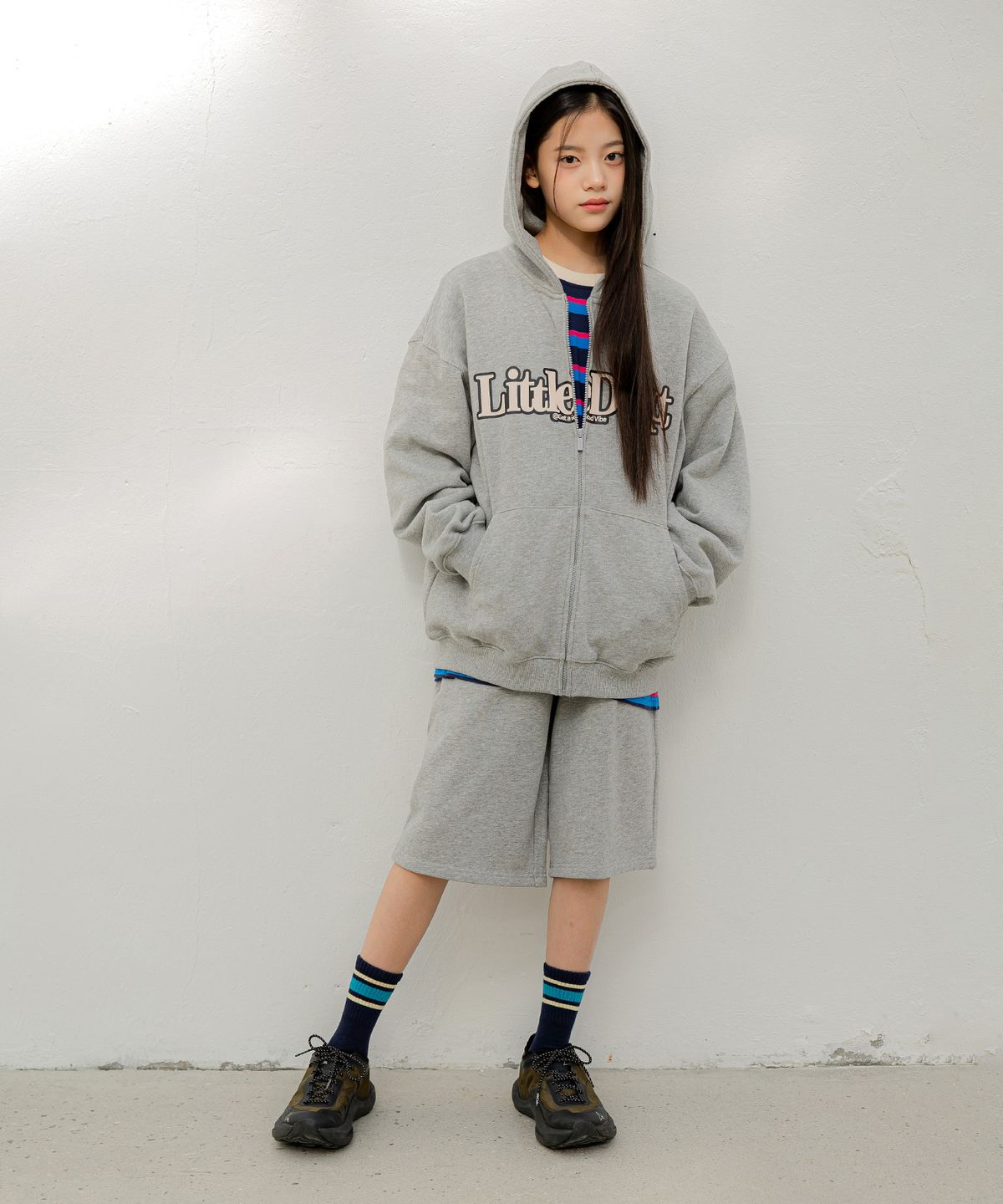 리틀뎁(LITTLE DEPT) LDPT 후드 스웨트 셋업 Grey