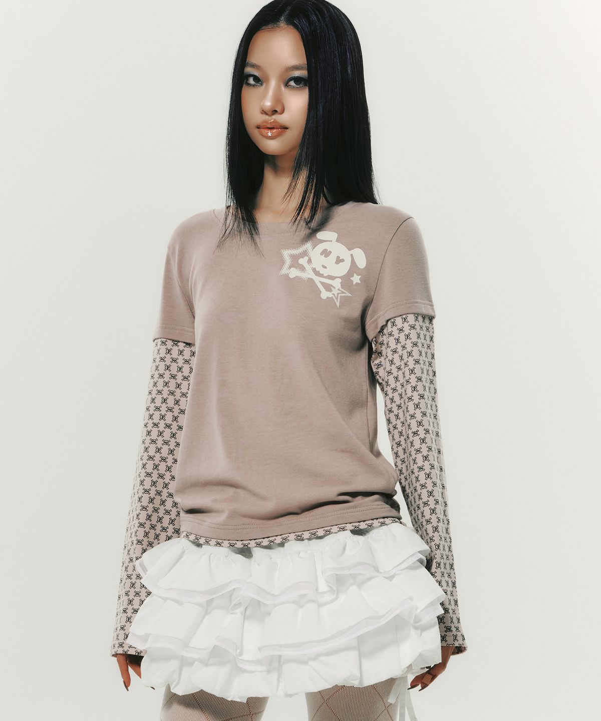 엔와이엑스엑스(NYXX) SKULL L/S DUSTY PINK