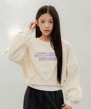 선데이 로고 크롭 맨투맨 Ivory