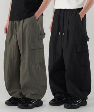 나일론 카펜터 와이드 벌룬팬츠 4Color