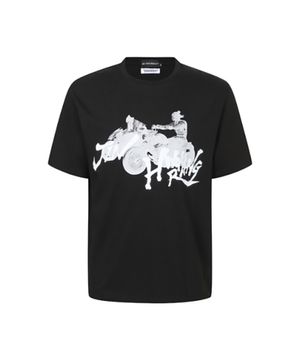 써저리 x 철권 바이커 그래픽 티셔츠 블랙