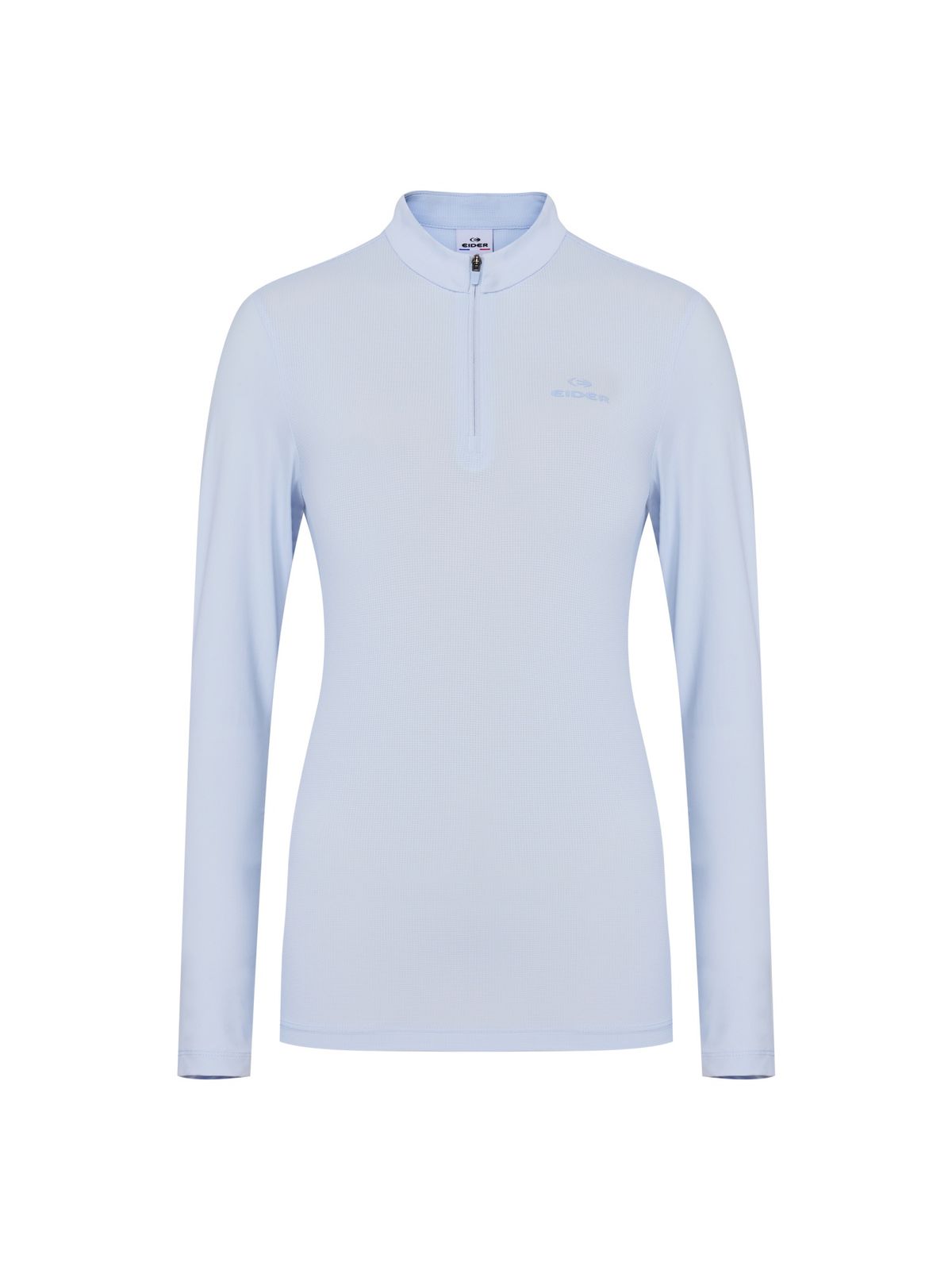 아이더(EIDER) POP 하이브리드 여성 냉감 긴팔 짚업 티셔츠_ICE BLUE