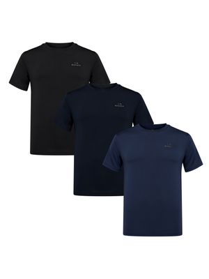 POP 3PACK 남성 반팔 라운드 티셔츠_Black