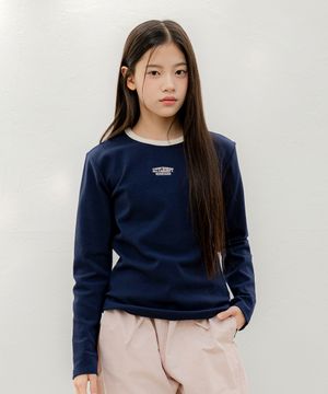 솔리드 링거 티셔츠 Navy