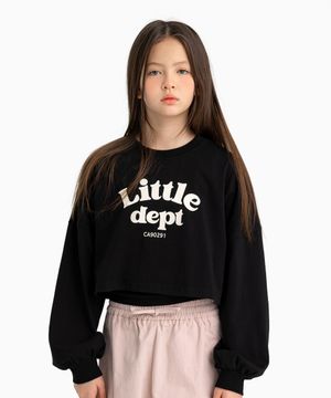 로아 레이어드 크롭 티셔츠 Black