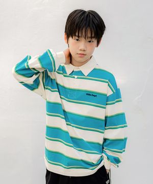 스트라이프 럭비 티셔츠 Blue