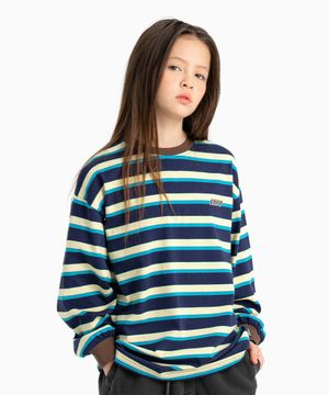 링거 스트라이프 티셔츠 Brown