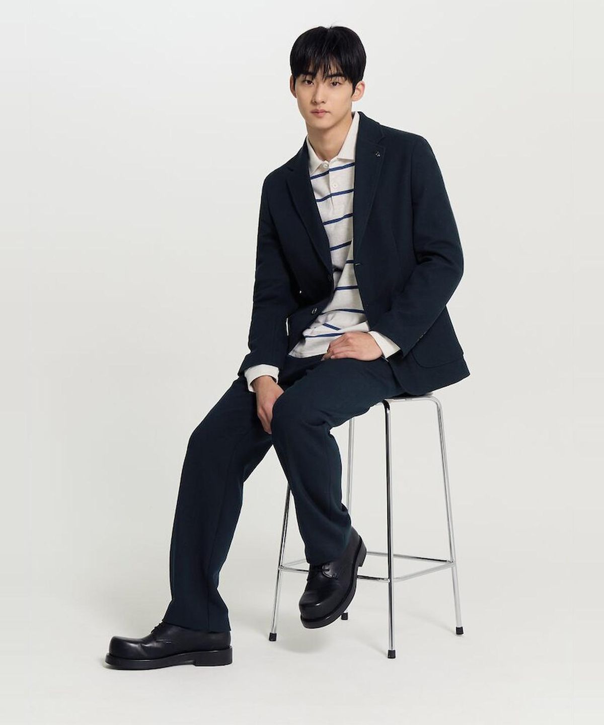 빈폴 멘(BEANPOLE MEN) 프리미엄 저지 솔리드 재킷  네이비