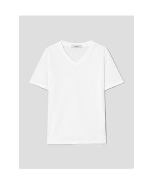 베이직 브이넥 반소매 티셔츠  화이트