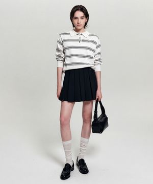 나나 스트라이프 카라 니트_화이트 / NANA STRIPE COLLAR KNIT_WHITE