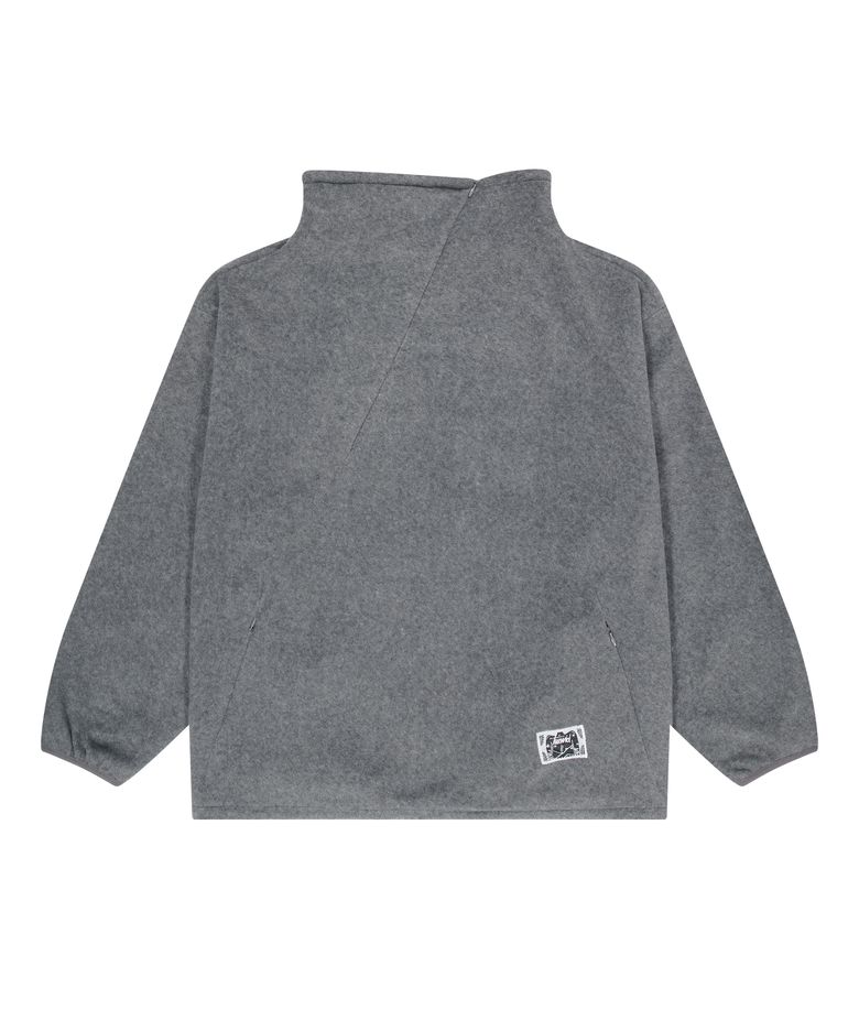 Diagonal half zipped snowboard fleece in melange gray