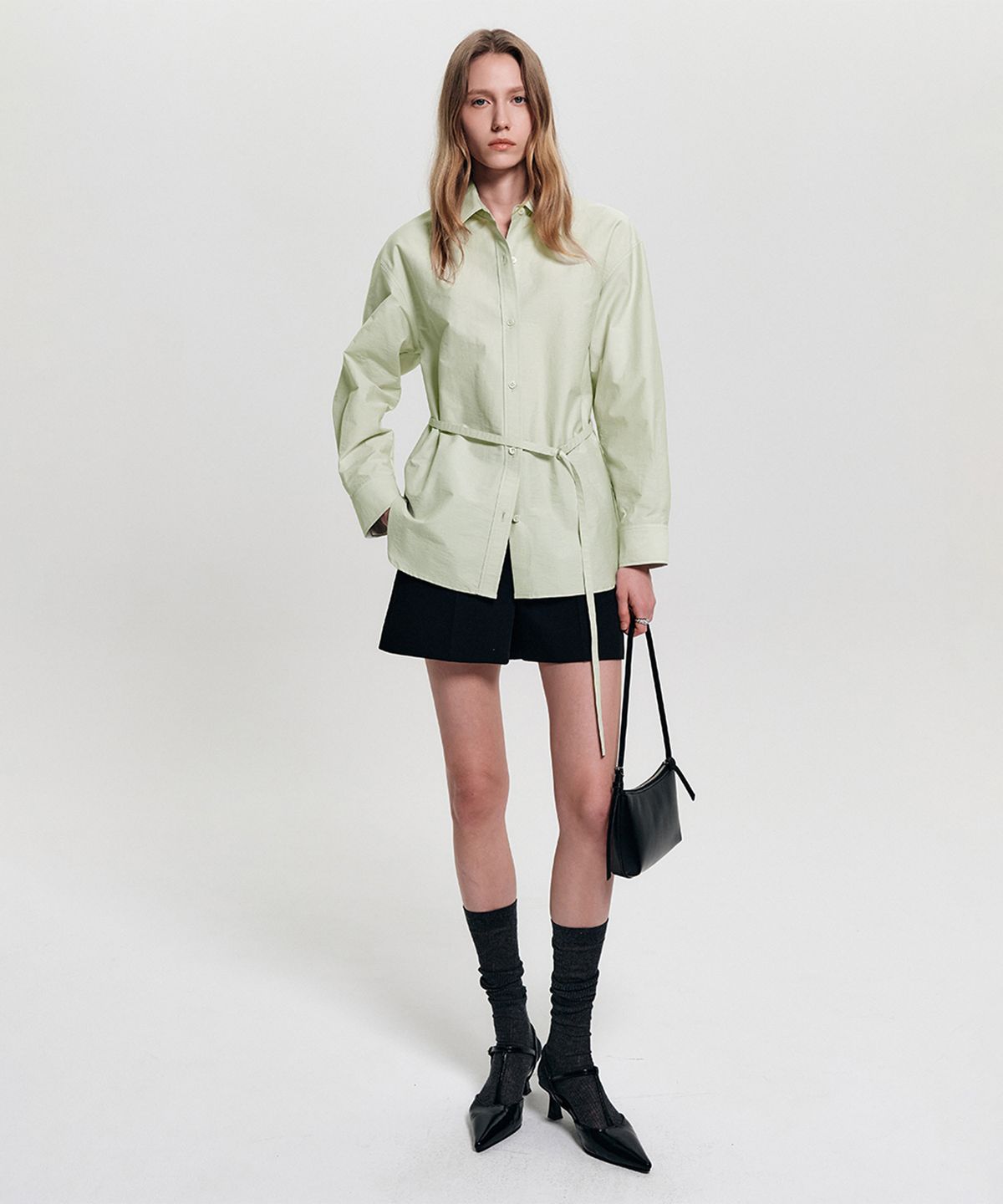 룩캐스트(LOOKAST) 세이지 스트랩 코튼 셔츠_민트 / SAGE STRAP COTTON SHIRT_MINT