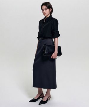 르이 슬림 링클 셔츠_블랙 / LEI SLIM WRINKLE SHIRT_BLACK