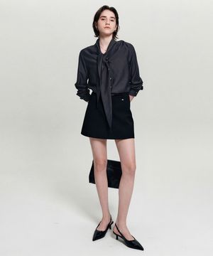 제인 타이 블라우스_그레이 / JANE TIE BLOUSE_GREY